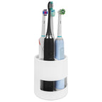 Linkidea Electric Countertop Toothbrush Holder, 4 Slots Plastic Brush Organizer Compatible with Oral-B iO Series, Philips Sonicare ProtectiveClean, Colgate ExtraClean (White)