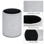 Extra Large Sunglasses Desk Holder Stand, 2 Pack Silver Vegan Leather Sunwear Storage with Flock Lining, Eyeglasses Display Organizer Compatible with Gucci GG1556S/GG0418S/GG0713S/GG1546S