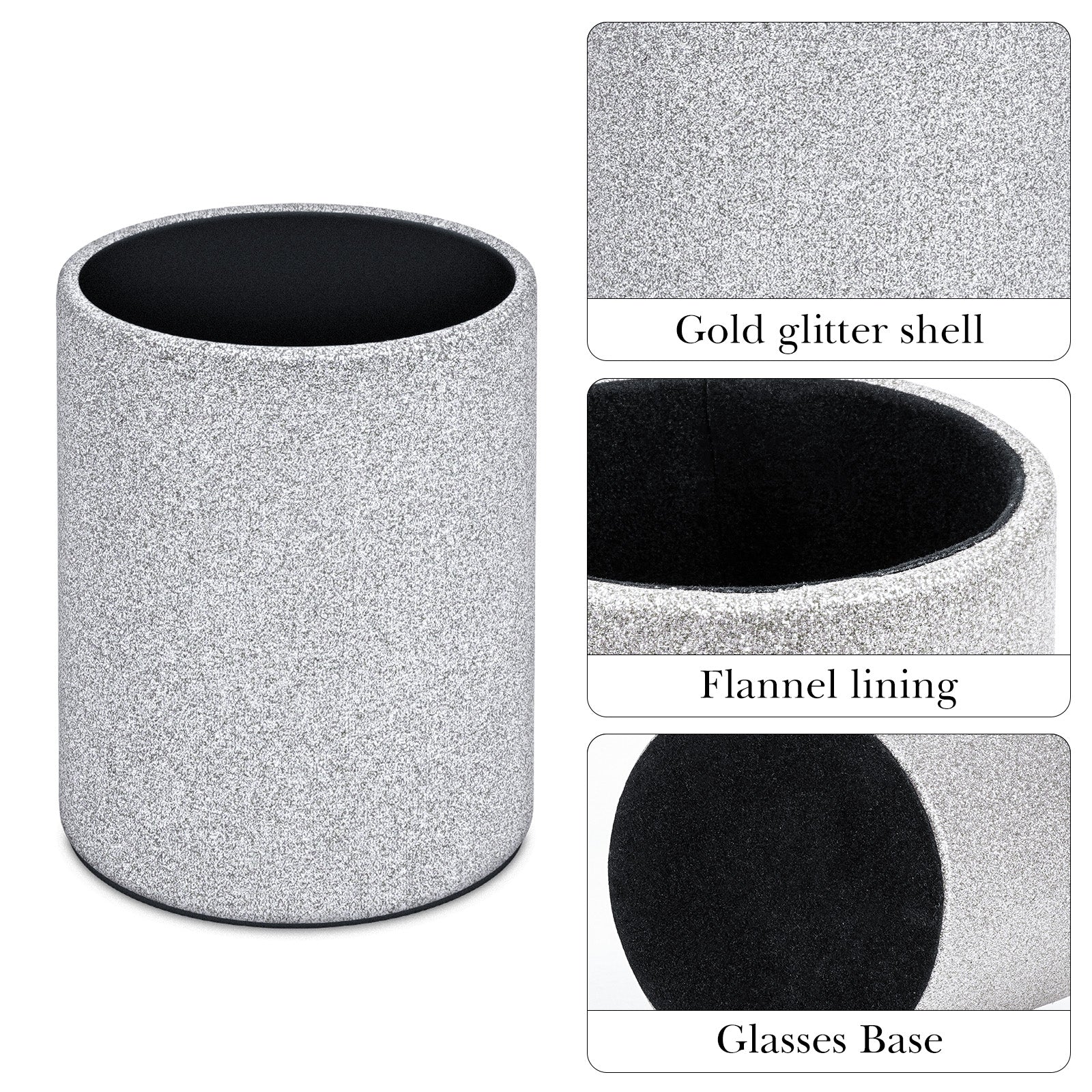 Extra Large Sunglasses Desk Holder Stand, 2 Pack Silver Vegan Leather Sunwear Storage with Flock Lining, Eyeglasses Display Organizer Compatible with Gucci GG1556S/GG0418S/GG0713S/GG1546S