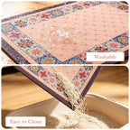 Decorative Cat Litter Mat 19.7 x 31.5 Inches, Traps Scattered Litter, Non-Slip PVC Backing, Easy-to-Clean Floor Protector, Indoor Cat Flooring Accessory
