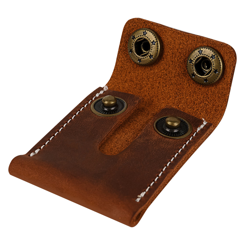 Linkidea Double Edge Safety Razor Cover, DE Razor Head Protector for Travel, Compatible with Henson AL13, Vikings Blade Chieftain, Manscaped Plow 2.0, MK-23C, Shaving Case Accessory (Brown)