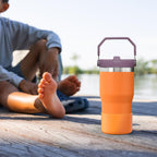 Linkidea 2 Pack Water Bottle Boot Compatible with Stanley Quencher H2.0 20oz/30oz/40oz, IceFlow Flip 20oz/30oz, Silicone Water Bottle Bottom Sleeve Cover Bumper Protector (Orange)