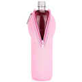 Linkidea Disposable Water Bottle Sleeve Compatible with Smartwater 33.8 Fl Oz, LIFEWTR 33.8 Fl Oz, Insulated Neoprene Plastic Bottled Water Cover Holder with Lockable Zipper, Pink