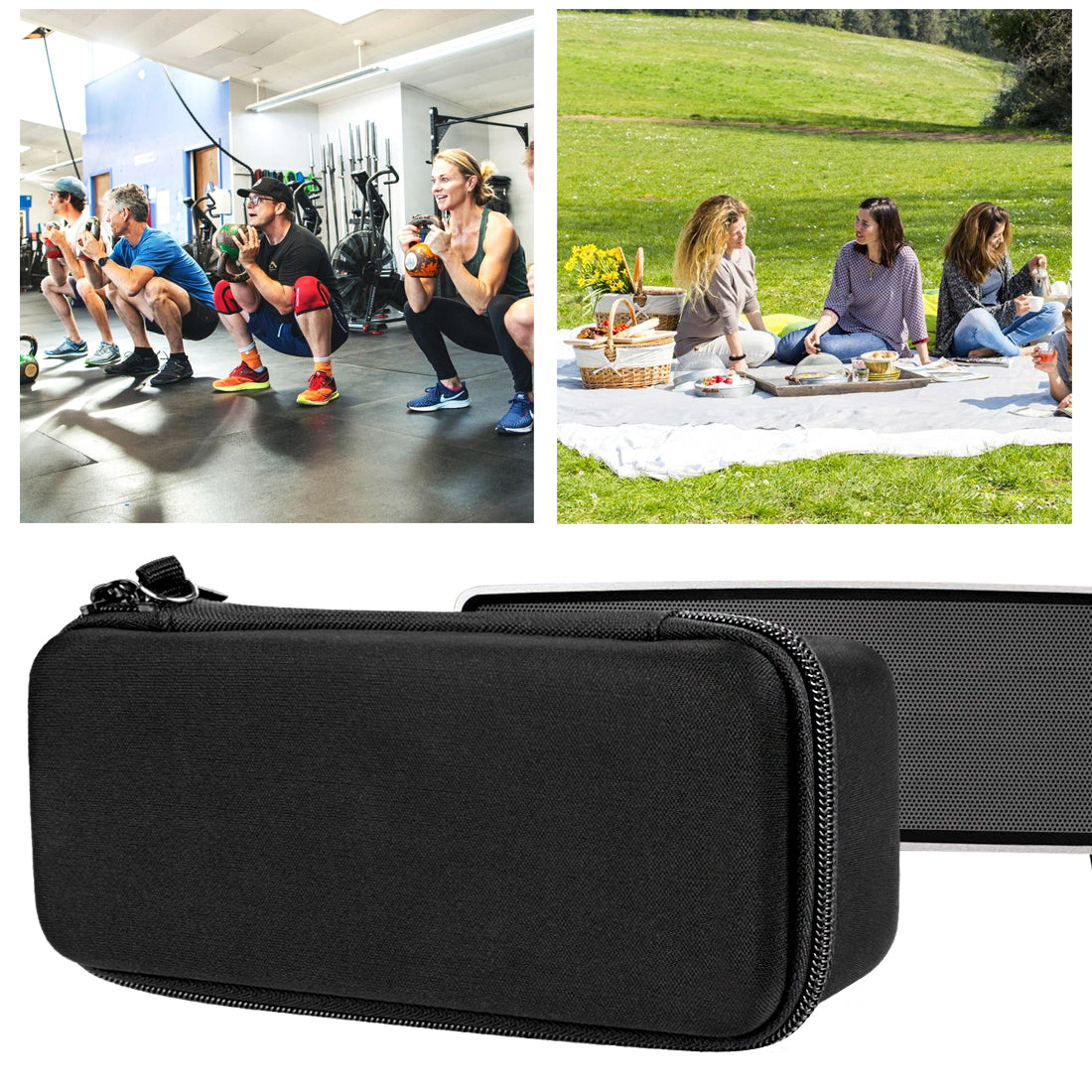 Linkidea Speaker Carrying Case Compatible with Bose SoundLink Mini 1 & 2 (I and II Gen) Case, Protective Hard Shell Travel Bag with Cable Charger Storage (Black)