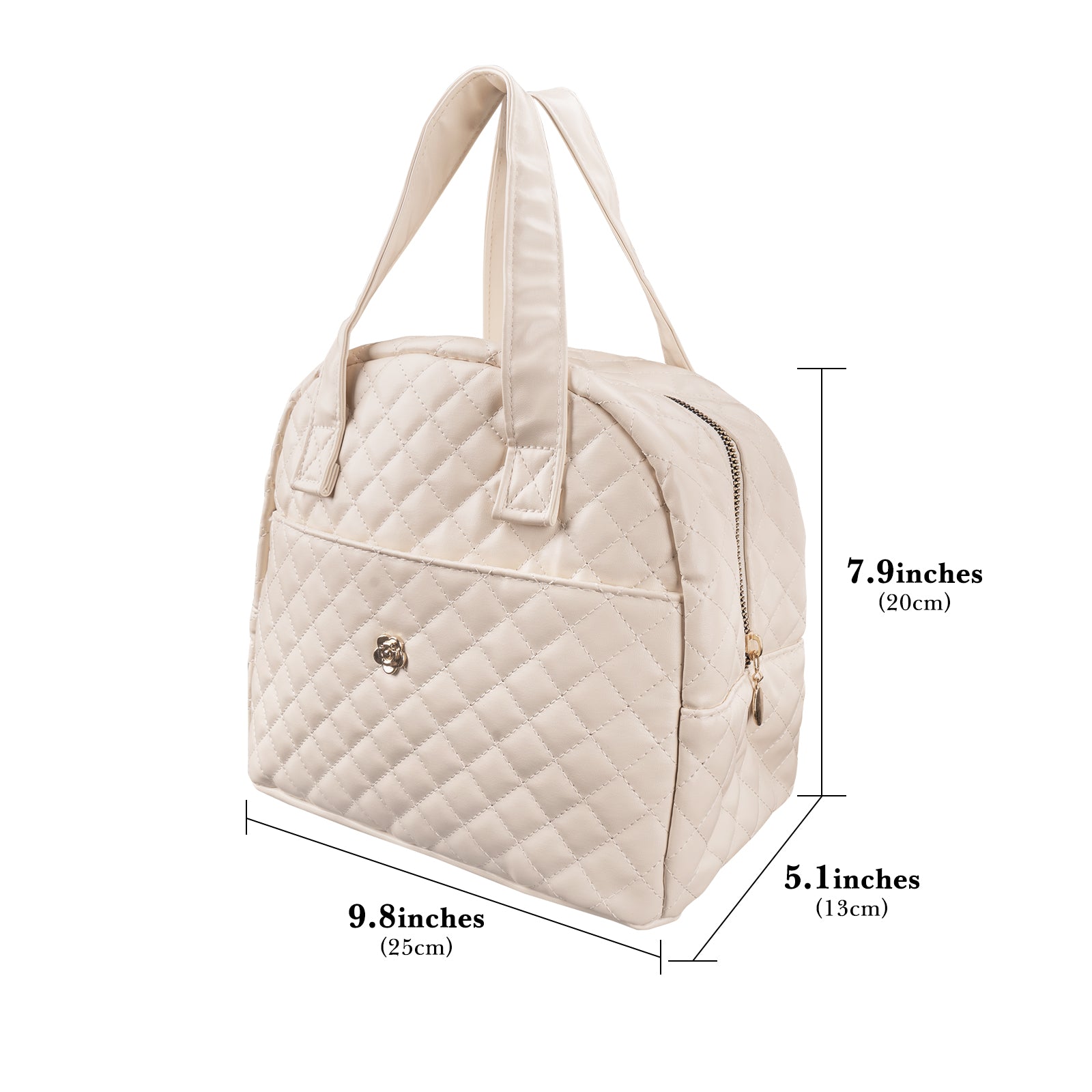 Linkidea Lunch Bag for Women, Fashion Lunch Tote Bag with Zipper, Insulated Lunch Bag Fits Work or Travel, Compatible with Bentgo Classic, Amathley, LOVINA Lunch Boxes (White)