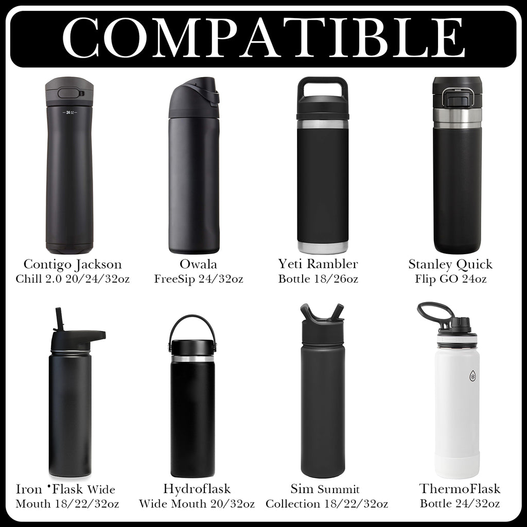 Linkidea Water Bottle Carrier with Strap Compatible with Owala FreeSip 24oz/32oz, IRON FLASK Wide Mouth 32oz, Bottle Shoulder Strap Bag Holder with Phone Pocket (Black)