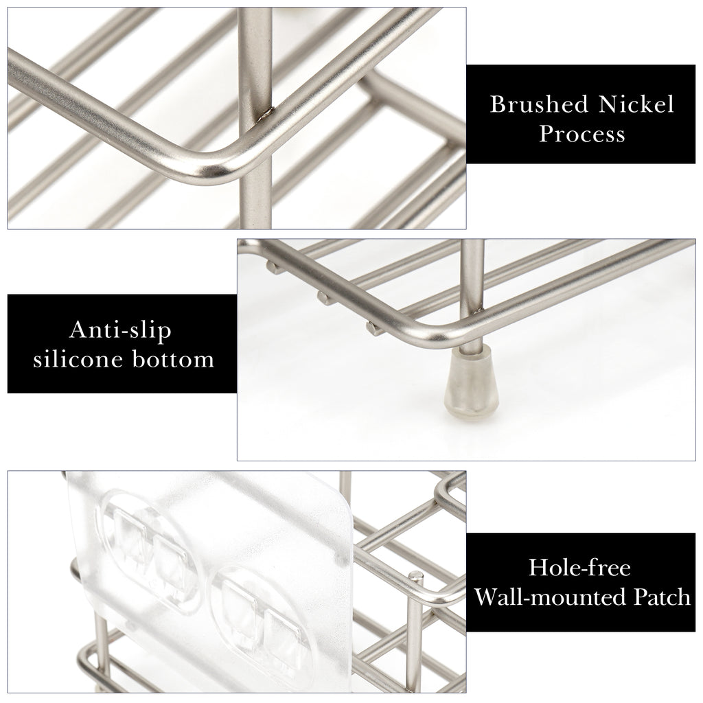 Linkidea Desktop Stainless Steel Razor Holder for Shower, Shaving Can Gel Storage Stand with Non-Slip Base, Compatible with Gillette Fusion ProGlide, NFL Series, Harry's 5 Blade (Silver)