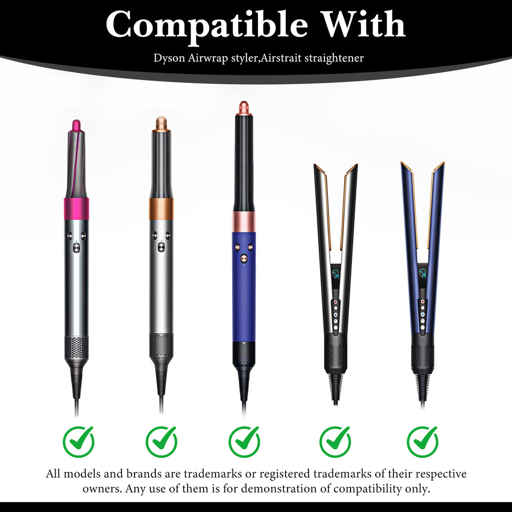 Linkidea Carbon Steel Wall Mounted Curling Iron Holder, Multifunction Hair Tool Storage Stand, Hair Straightener and Plug Organizer Rack Set (Black)