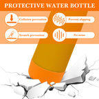 Linkidea 2 Pack Water Bottle Boot Compatible with 17oz ORIGINAL, BJPKPK, MIRA Cascade Cola Shaped Bottles, Silicone Bottle Bottom Sleeve Bumper Protector (Orange)