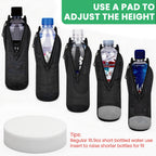Linkidea 2 Pack Disposable Water Bottle Sleeve Compatible with Smartwater 16.9/20 Fl Oz, Evian 16.9 Fl Oz, Insulated Neoprene Bottled Water Cover Holder with Lockable Zipper, Black