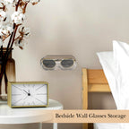 Extra Large Sunglasses Organizer Storage, Wall Mount Clear Eyewear Holder with Cover Compatible with Ray-Ban RB3548.RB4165/RBR0502/RB3647N/RB0360S/RB4420