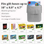 Linkidea 4 Pack Reusable Drawstring Gift Bags, Fabric Toy Storage Pouch for Building Blocks & Bricks, Party Favor Bags for Birthday, Christmas, Multi-Purpose Present Storage Bags (Grey)