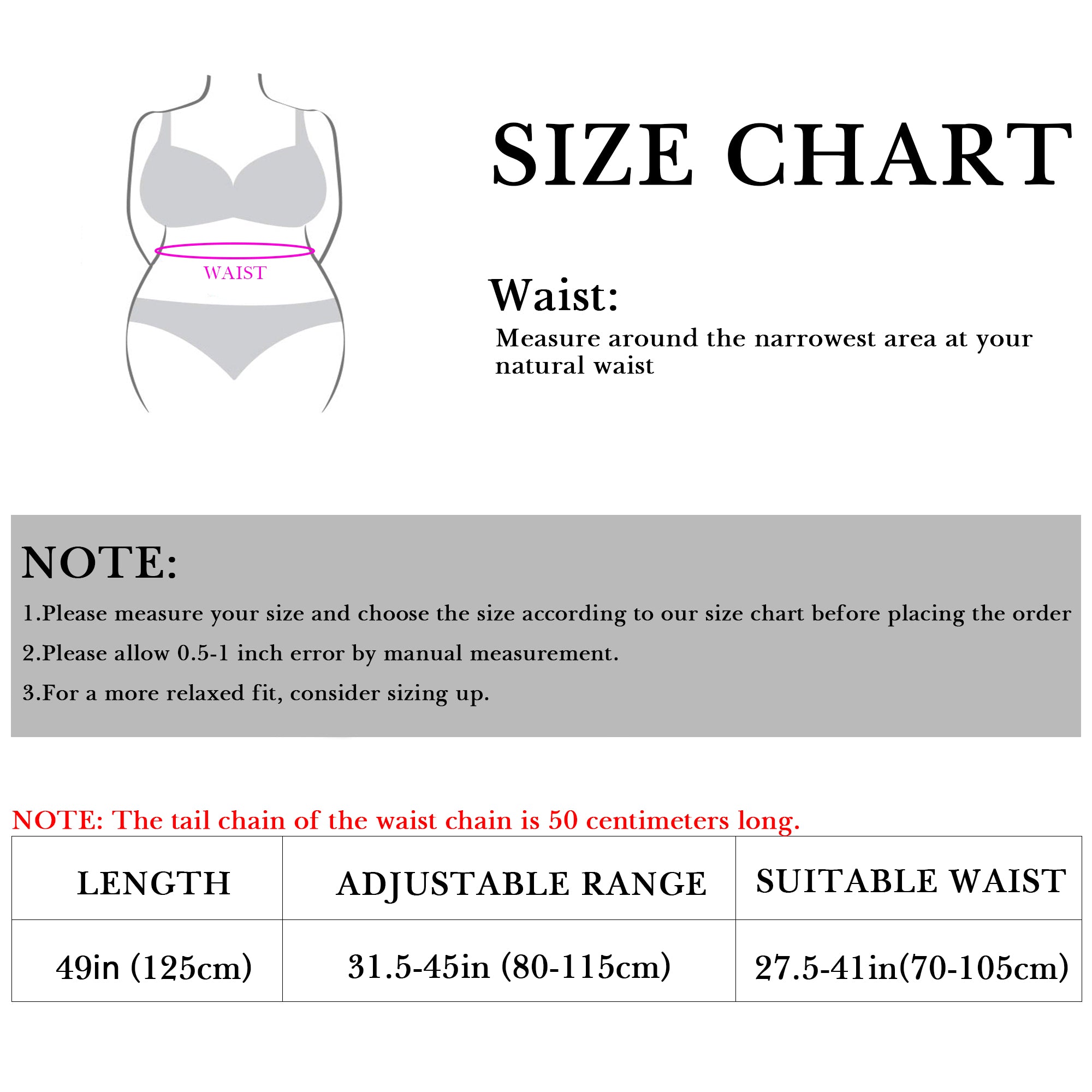 Plus Size Waist Chain for Women, 4 Layers White Pearl Fashion Body Chain, 31.5-45 Inch Adjustable Chunky Belt Accessory