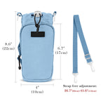 Linkidea Water Bottle Carrier with Strap Compatible with YETI Rambler Bottle 18oz/26oz, Owala FreeSip 24oz/32oz, Waterbottle Sling Bag Holder, Shoulder Strap with Phone Pocket (Blue)