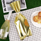 Linkidea 10 Pack Gold Wine Gift Bags with Ties, Bottle Wrapping for Red Wine, Champagne, Party, Holiday & Wedding Gifting (Ribbons)