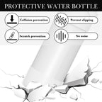 Linkidea 2 Pack Water Bottle Boot Compatible with Owala FreeSip 16oz, FreeSip Tritan 25oz, Silicone Anti-Slip Bottle Bottom Bumper Protector (Clear White)