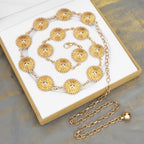 Plus Size Chain Belt for Women, Metal Chain Belt Women Belly Waist Chains, Extra Long Body Chain, 47 Inch Adjustable Chunky Belt Chain (Gold, Daisy Style)