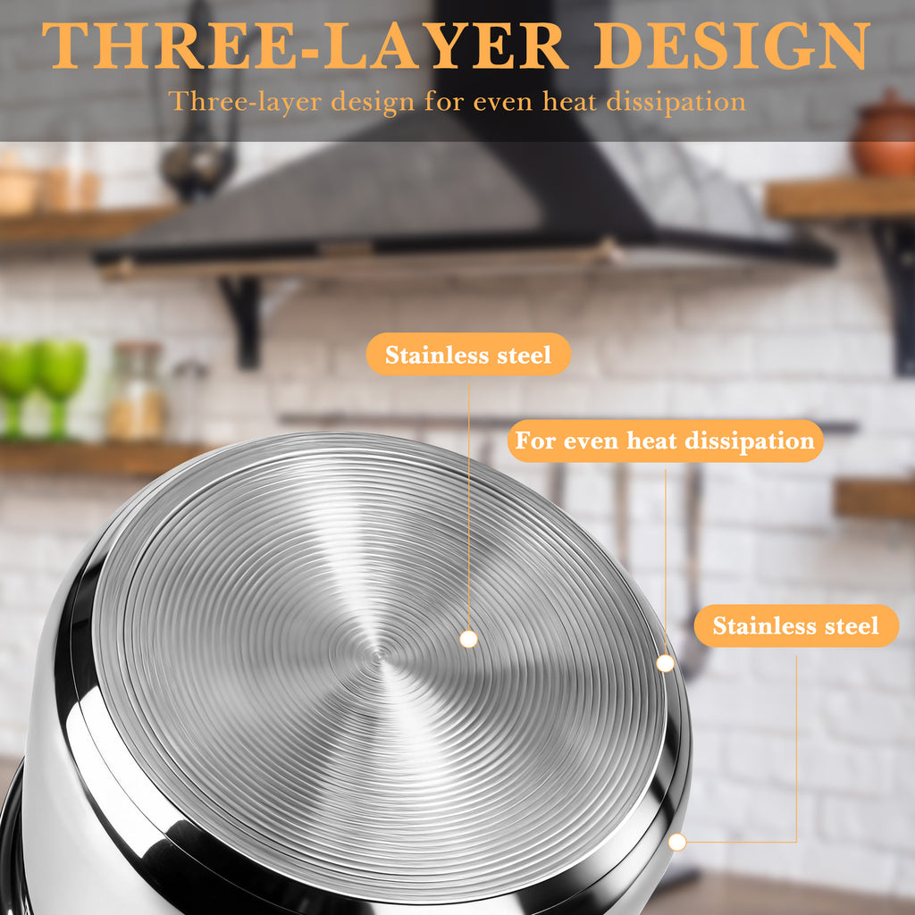 Linkidea Rice Cooker Stainless Steel Inner Pot Compatible with Aroma ARC-150SB, Dishwasher Safe, No Coating Replacement Bowl