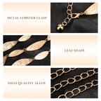 Plus Size Chain Belt for Women, 2 Pack Gold & Silver Waist Belt, Max 43 Inch Adjustable Chunky Belt Chain for Dresses, Party, Casual Wear