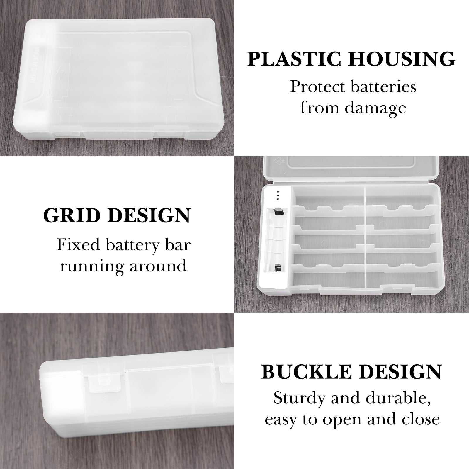 Linkidea 2 Pack Battery Organizer Case with Tester, Portable Holder for 20 AA and 22 AAA Cells, Durable Plastic Storage Box for Travel and Home Use, White