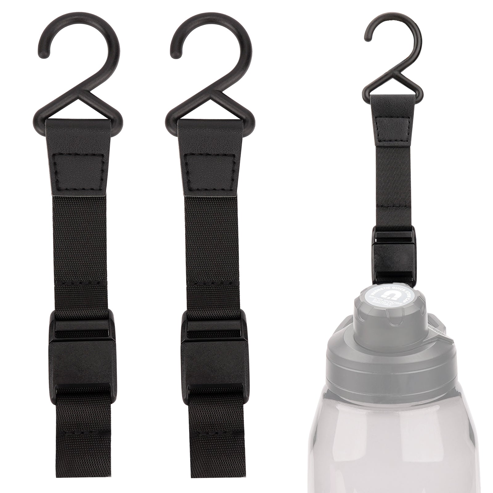 Linkidea 2 Pack Fence Hooks for Sport Water Bottle, Compatible with CamelBak Chute Mag Steel/Tritan 20/24/25/32/40/50oz, S Shaped Hook Hanger Magnetic Buckle for Outdoor Sports Camping