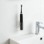 Linkidea Wall Mount Electric Toothbrush Holder for Shower, Plastic Power Brush Hanger, Self Adhesive Organizer Compatible with Oral-B iO Series, Philip Sonicare ProtectiveClean (Clear)