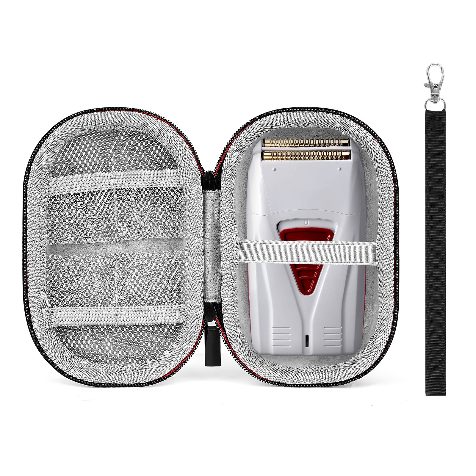 Linkidea Hard Shell Travel Electric Shaver Case, Portable Protective Storage Pouch for Andis 17150/17205/17220, Philips, Panasonic, Remington, Compact Men's Razor Organizer (Black)