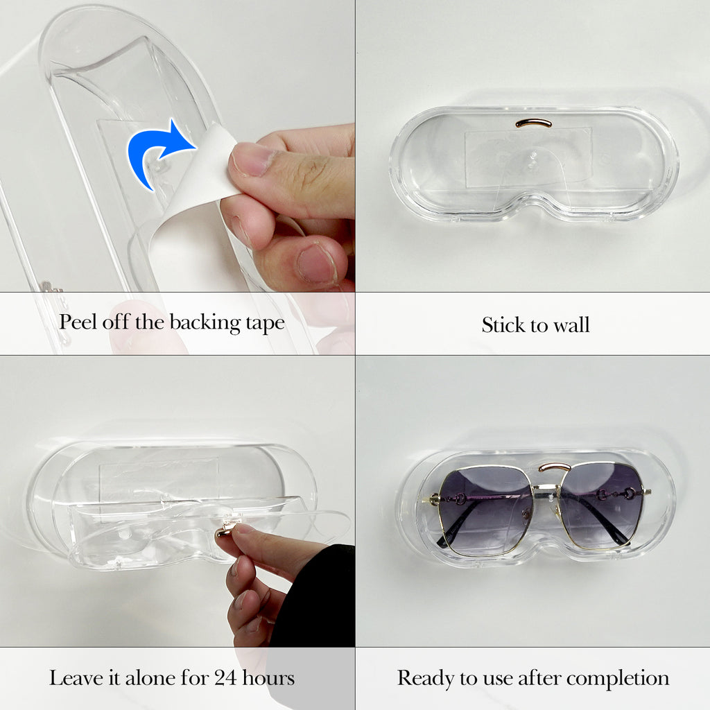 Extra Large Sunglasses Organizer Storage, Wall Mount Clear Glasses Sunglasses Holder with Cover, Sun Glasses Storage Organizer Compatible with Gucci GG0422S Ray Ban RB3025 RB3026 RB3016