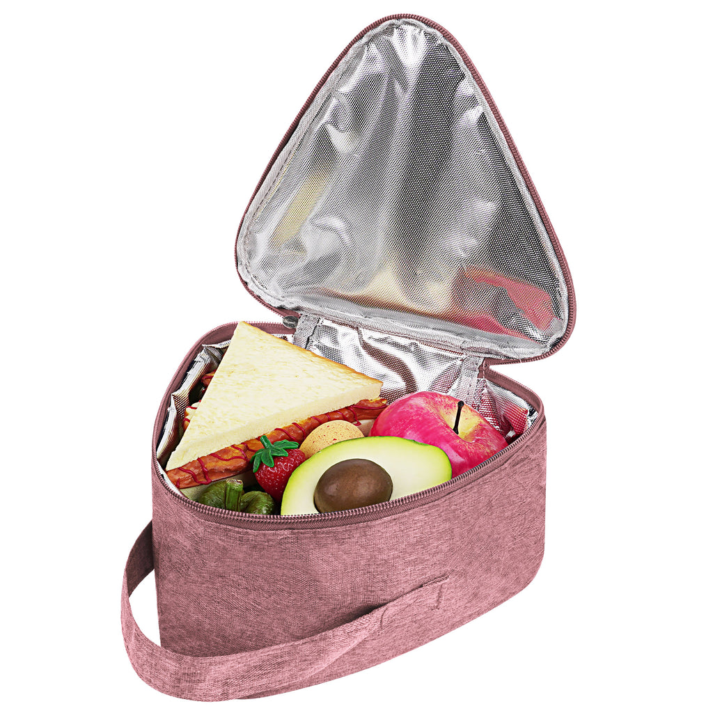 Linkidea Reusable Snack Bags, Large Capacity Insulated Snacks Storage Bag for Fruit, Travel Leak-proof Lunch Box Fits Picnic, Work, Use (Pink)