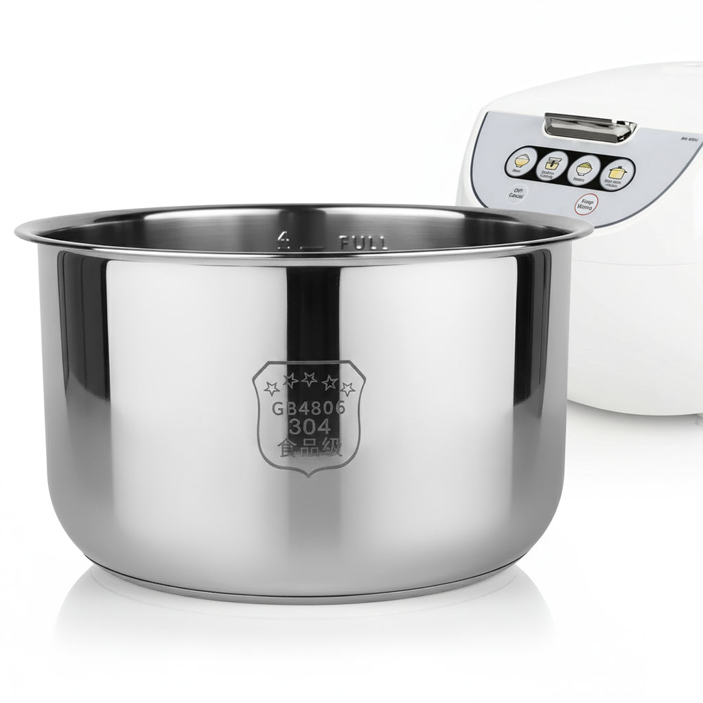 Linkidea Rice Cooker Stainless Steel Inner Pot Compatible with Tiger JBV-A18U, Dishwasher Safe, No Coating Replacement Bowl