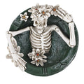 Linkidea 4.5-Inch Diameter Gothic Skull Ashtray with Floral Design, Durable Resin Cigarette Rest for Halloween Decoration & Gothic Home Decor, Smoking Accessory Gift for Smokers