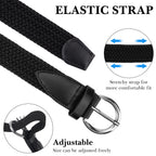 Linkidea Elastic Braided Kids Belt, Adjustable Buckle Black Belts for Girls, Stretchable Waistband Suitable for Age 3 - 6