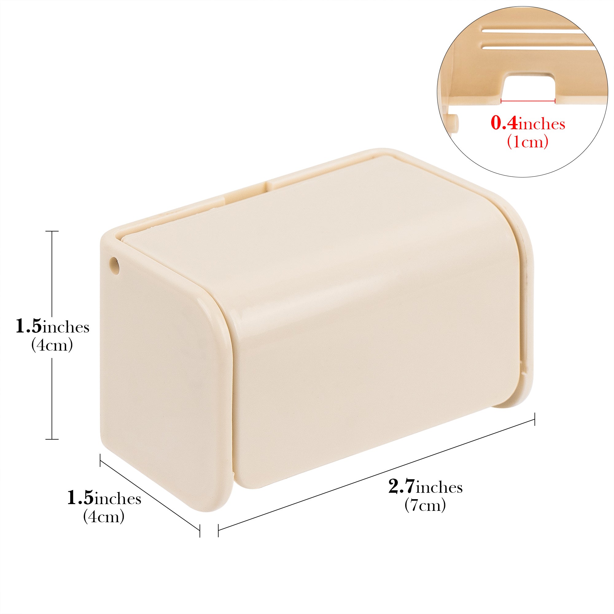 Linkidea Wall Mount Toothbrush Holder with Cover, 2 Slots Plastic Self Adhesive Brush Hanger for Shower, Compatible with Oral-B CrossAction, Colgate Renewal, Reach Essentials(Creamy)