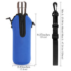 Linkidea Neoprene Water Bottle Carrier with Strap Compatible with S ORIGINAL, Koodee, MIRA 17oz Cola Shaped Bottle, Insulated Waterbottle Sling Bag with Shoulder Strap, Blue