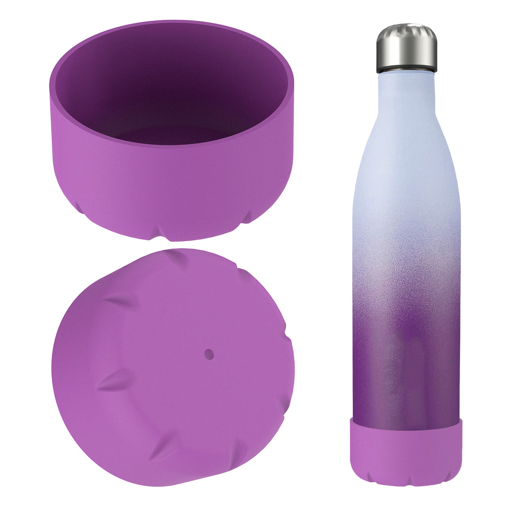 Linkidea 2 Pack Water Bottle Boot Compatible with 25oz S'well ORIGINAL, BJPKPK, Konokyo 25oz Cola Shaped Bottles, Silicone Bottle Boot Bottom Sleeve Cover Protector, Bottle Bumper (Purple)