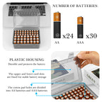Linkidea Battery Organizer Case Holds 24 AA & 30 AAA Batteries, Durable Portable Storage Box for Home, Travel, Camping, Large Capacity Batteries Storage Solution
