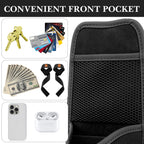Linkidea Car Seat Side Large Water Bottle Holder Compatible with Owala FreeSip 24oz/32oz, Yeti Rambler 26oz/36oz, Auto Seat Large Car Bottle Hanging Storage Organizer with Mesh Pocket, Black