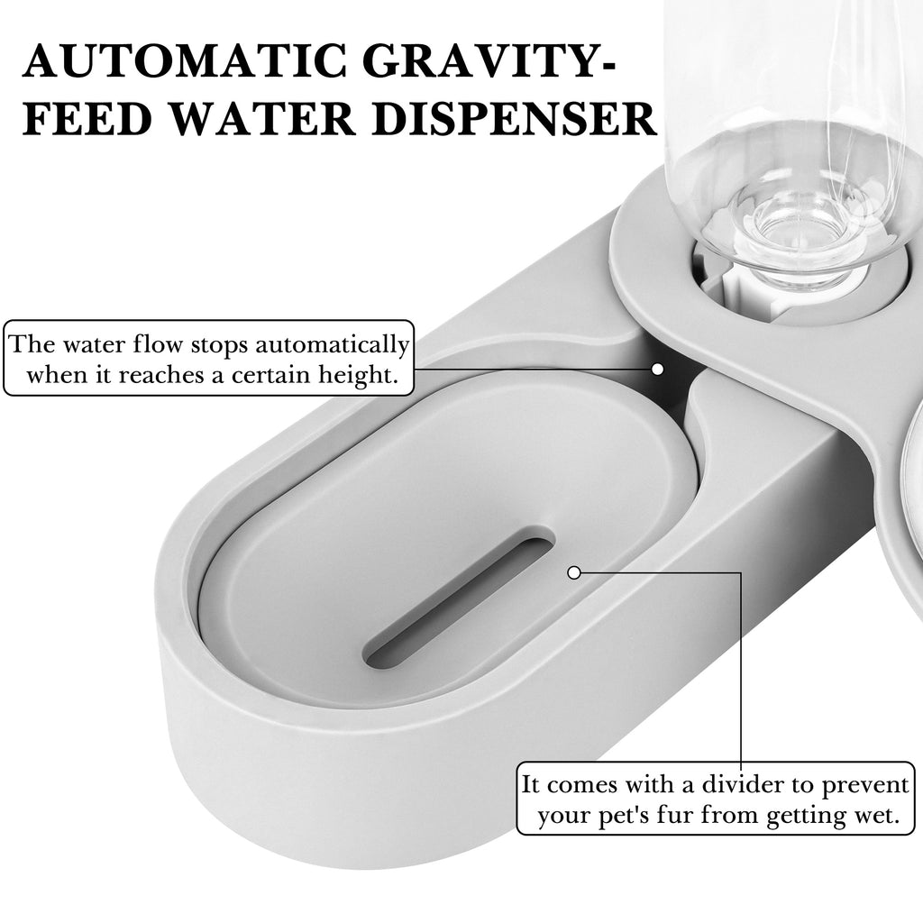 Gravity Water Dispenser for Cats, Pet Drinking Bowl Compatible with Mineral Water Bottles, Automatic Refill Water Feeder, Cat Hydration Station