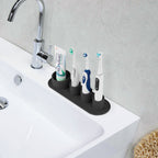 Linkidea Electric Toothbrush Holder, Silicone Tooth Brush Stand, Countertop 4 Slots Electric Toothbrush Holder Organizer Compatible with Oral-B DB4010, Pro 100 CrossAction, Spinbrush Pro (Black)