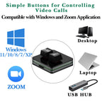 Linkidea USB Zoom Meeting Mute Button for Windows, Start/Stop Video, Microphone Control, Compatible with Zoom App, Plug & Play Keyboard Controller for Classes, Conferences