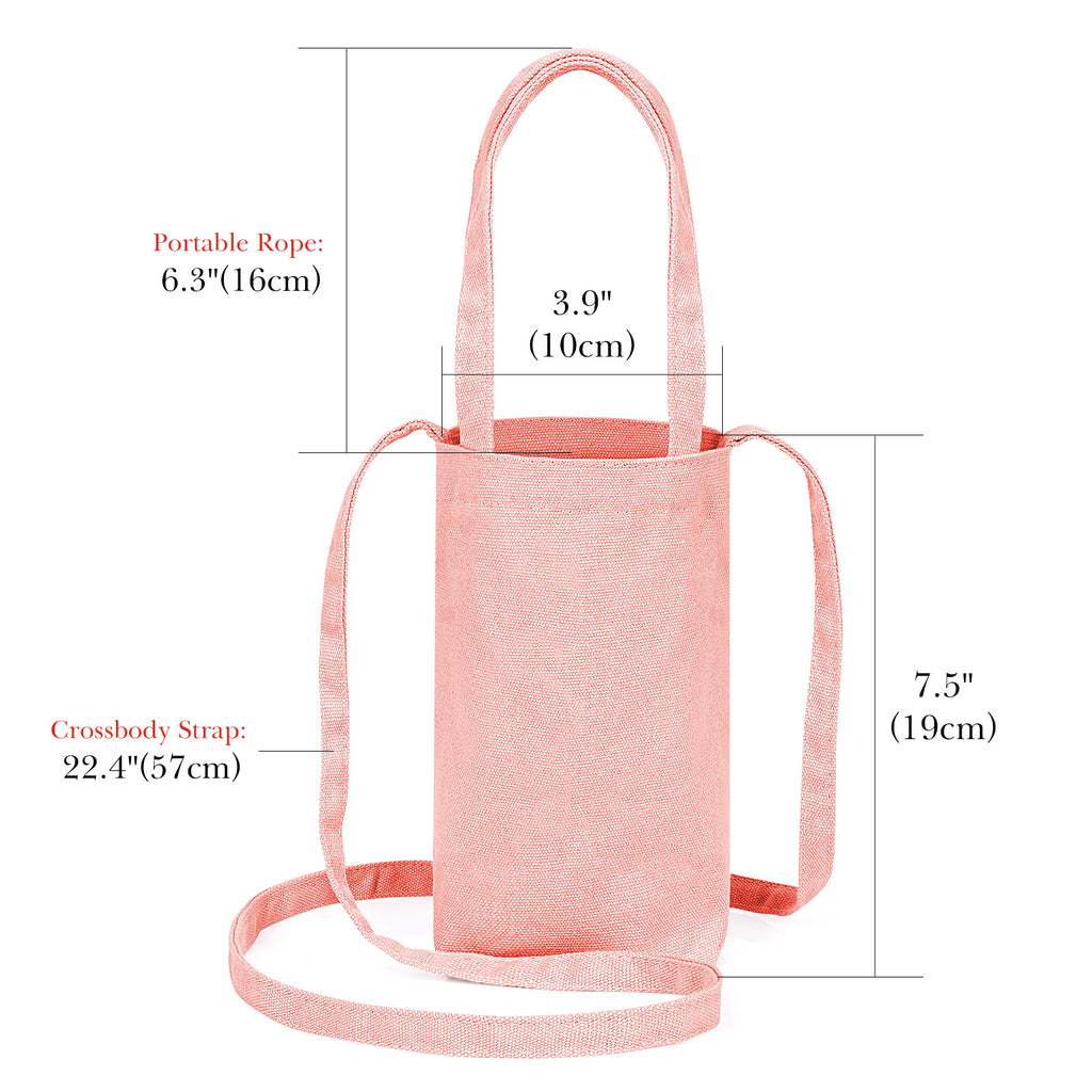 Linkidea Tumbler Carrier with Strap Compatible with YETI Rambler Tumbler 30oz, IRON °FLASK Classic Tumbler 2.0 20oz/24oz/32oz, Waterbottle Sling Bag Coffee Mug Holder, Shoulder Strap, Pink