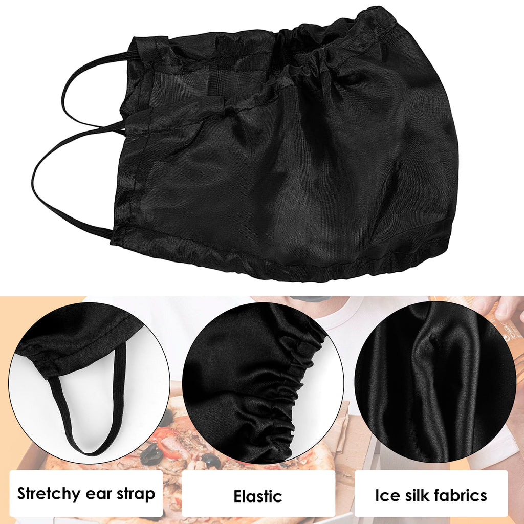 Linkidea 4 Pack Beard Bandana and Facial Beard Comb, XL Size Men Beard Guard Cover, Bedtime Beard Bib Apron Bonnet (Black)