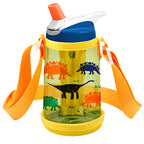 Linkidea Clear Water Bottle Carrier with Strap Compatible with Contigo 14oz, Zak Designs, YETI Rambler Jr. 12oz Kids Bottles, Transparent Waterbottle Sling Bag Holder, Shoulder Strap, Yellow