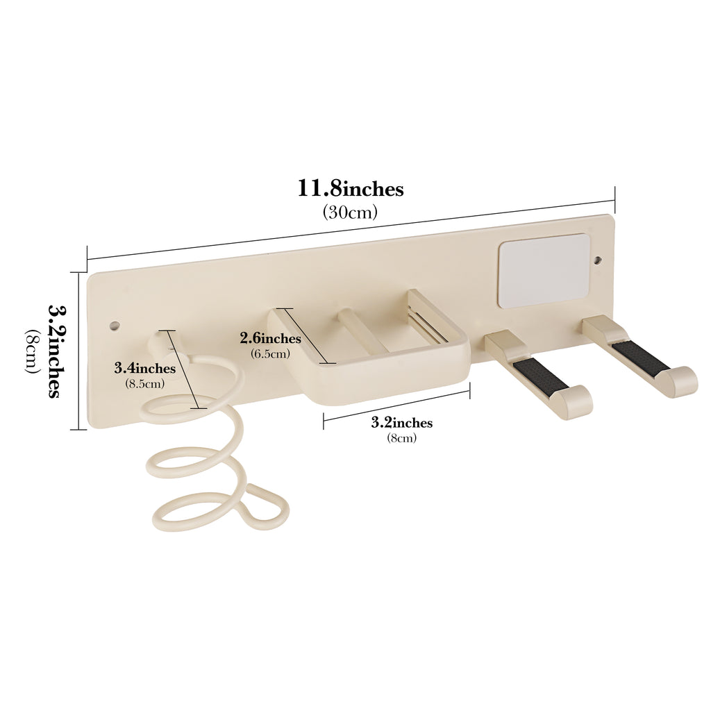 Linkidea Hair Dryer Holder Wall Mounted with Hook, Hairdressing Tools Organizer for Bathroom, Compatible with Dyson Supersonic Origin, Supersonic Neural (Creamy)