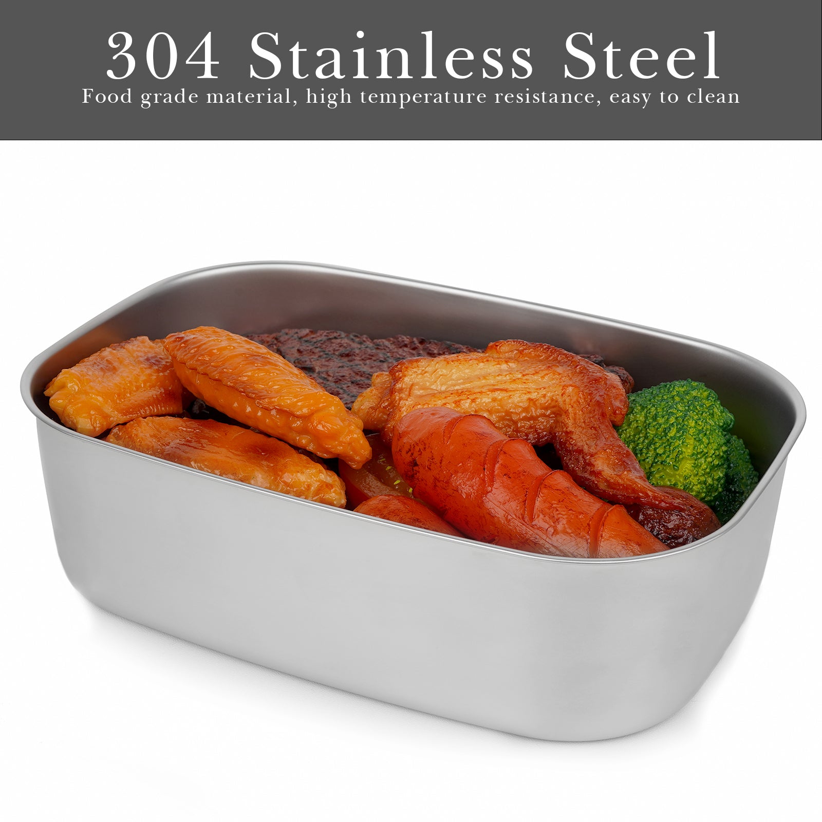 Linkidea 304 Stainless Steel Electric Lunch Box Inner Container, Compatible with 1.5L SOHIDA Electric Box, Removable Reusable Tray, Food Replace Container (Silver)