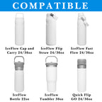 Linkidea Water Bottle Carrier with Strap Compatible with Stanley Quick Flip GO 24/36oz, IceFlow Fast Flow 24/36oz, Waterbottle Sling Bag Holder, Shoulder Strap with Phone Mesh Pocket, Blue