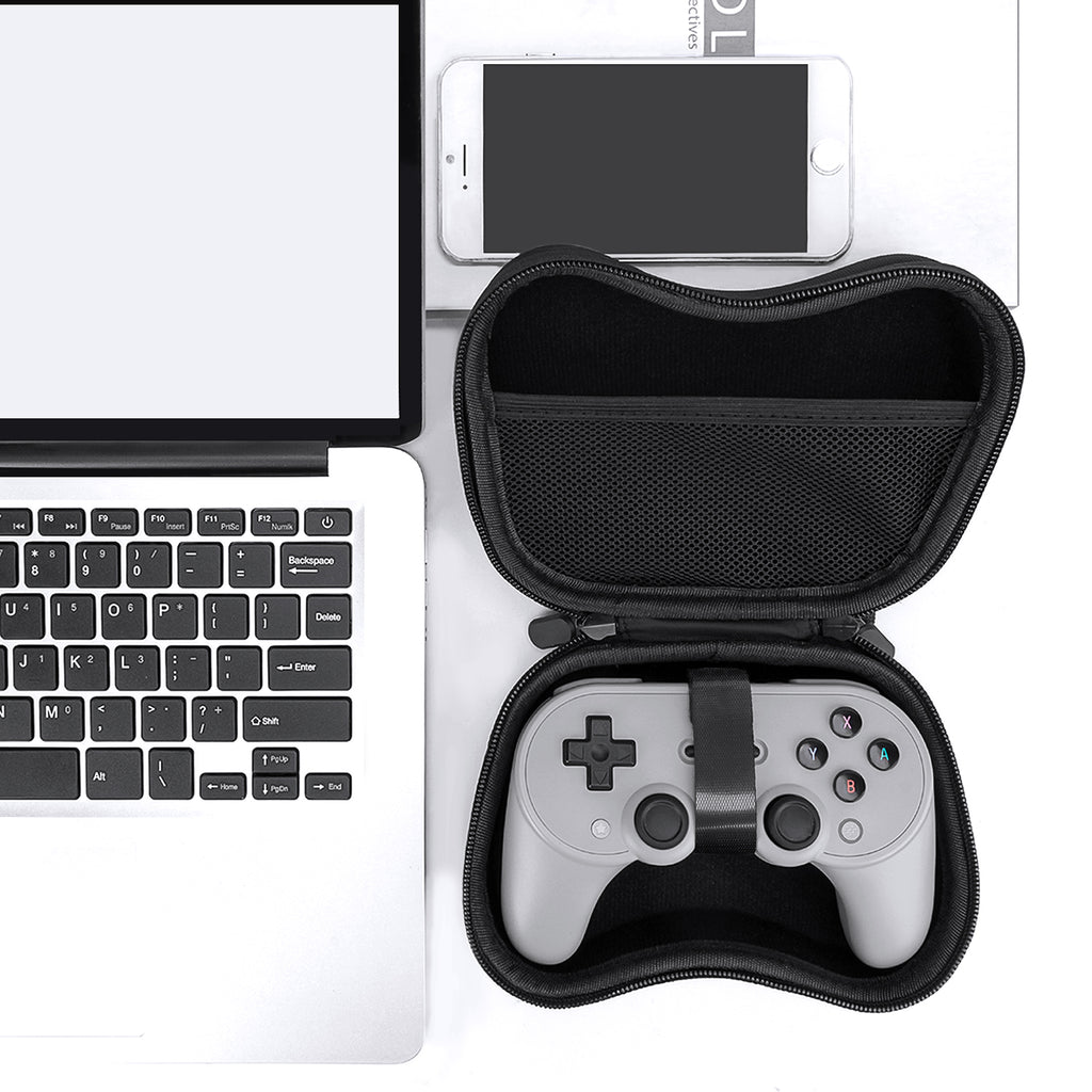 Linkidea Hard Travel Case Compatible with 8BitDo Pro 2, Ultimate Bluetooth, 2C, 2.4G Dual Sense Wireless Controller, Game Protective Storage Bag (Black)