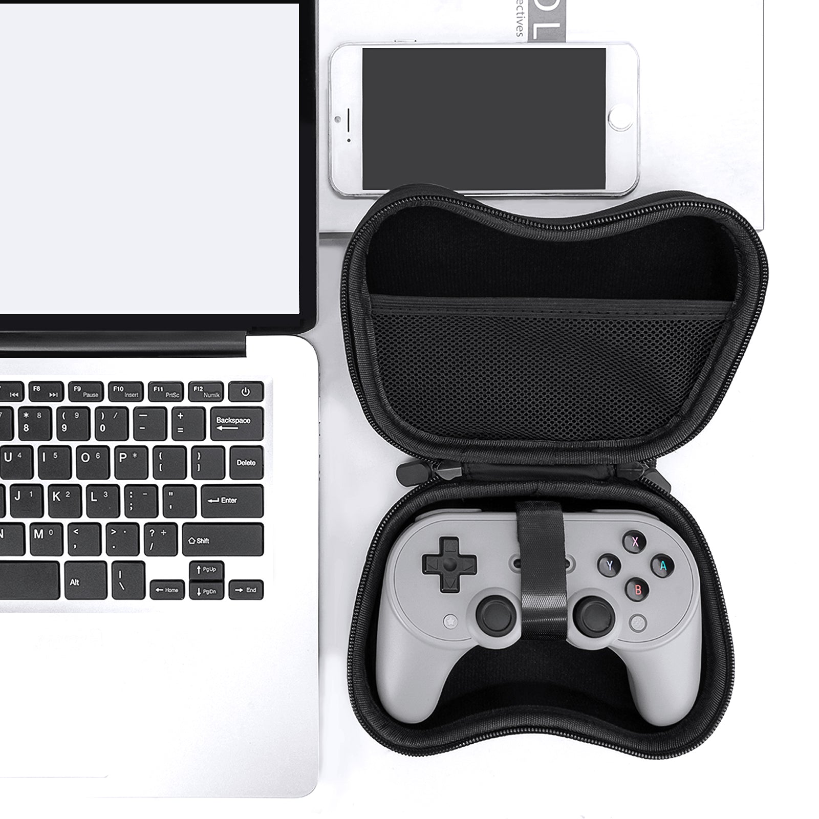 Linkidea Hard Travel Case Compatible with 8BitDo Pro 2, Ultimate Bluetooth, 2C, 2.4G Dual Sense Wireless Controller, Game Protective Storage Bag (Black)