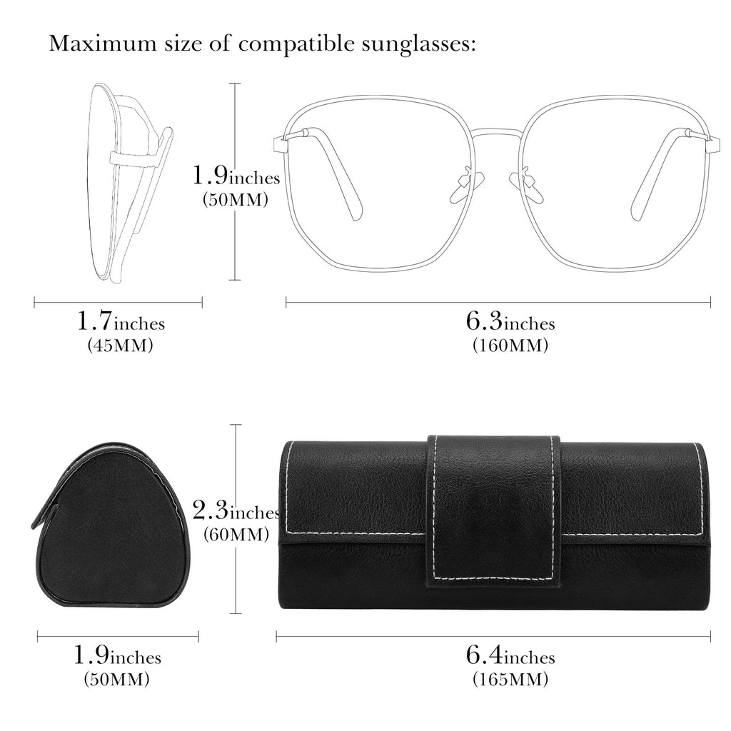 Extra Large Hard Shell Sunglasses Case, Oversized Sun Glasses Storage Organizer Compatible with Gucci GG0981S Prada PR 15W PR 24Z PR 15W Versace VE4473U VE4478U VE4479U (XL / Black)