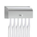 Linkidea Wall Mount Toothbrush Holder with Cover for Bathroom, Shower, Stainless Steel Self Adhesive 6 Slots Tooth Brush Organizer
